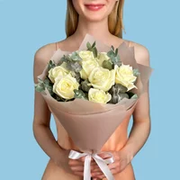 White Roses With Eucaliptus