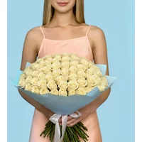 100 White Roses from Kenya