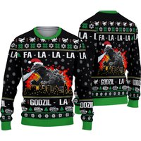 Fa La La La Godzilla Ugly Christmas Sweater
