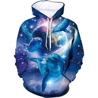 Men's Dolphin Fleece Hooded Sweatshirt 3d Beautiful Scence Printed Pullover Hoodie Men Women Series 63