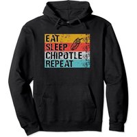 Eat Sleep Chipotle Repeat Funny Chipotle Vintage Pullover Hoodie