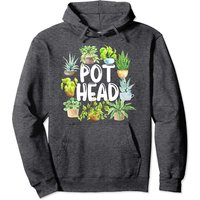 Funny Pot Head Succulent Plant Lover Gardener Gardening Pullover Hoodie