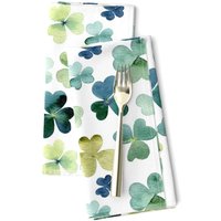 Shamrock Dinner Napkins - Shamrock Watercolor Garden - Clover Watercolor Irish Napkins