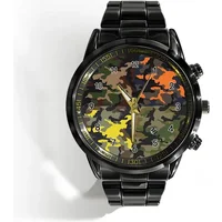 Camo Green Calendar Steel Band Watch