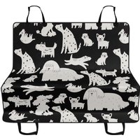 Cute Cartoon Doodle Dog Car Pet Seat Cover, Animal Dog Hammock For Back Seat