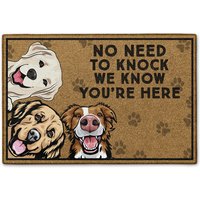 No Need To Knock We Know You're Here Custom Pet Lovers Gift Personalized Doormat