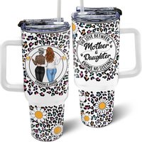 Knows No Distance Custom Mother And Daughter Gift Personalized 40oz Tumbler With Straw