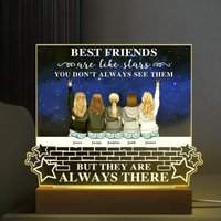 Like Stars Custom Sisters Besties Bff Friends Personalized Shaped Plaque Light Bases