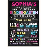 First Day Of School Sign - Personalized Poster - Back To School Gift For Kids