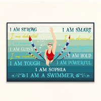 I Am A Swimmer - Personalized Poster - Birthday Gift For Swimmer. Swimming Lover