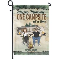 Making Memories One Campsite At A Time Custom Camping Couple Family Gift Personalized Flag