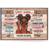 You Are Beautiful Victorious - Personalized Poster - Birthday Gift For Black Girl - Black Girl