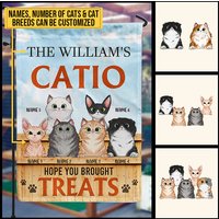 Catio Hope You Brought Cat Treats Custom Home Decor Garden Personalized Flag