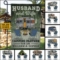 Personalized Camping Partners For Life Customized Flag
