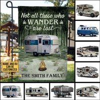 Personalized Camping Who Wander Are Lost Customized Flag