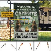 Camper Bear Life Is Better Around The Campfire Custom Food Custom Personalized Flag