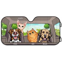 Dogs And Cats Custom Gift For Pet Lovers Personalized Car Sun Shade