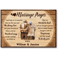 Old Couple Marriage Prayer Custom Gifts For Wedding Anniversary Gift Personalized Poster