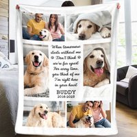 Custom Upload Photo I'm Right Here In Your Heart Personalized Pet Memorial Gift Blanket