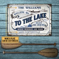 Lake House Where Memories Are Made Custom Personalized Classic Metal Signs
