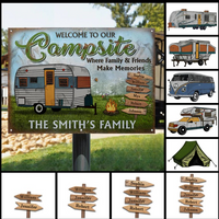 Rusty Camping Welcome To Our Campsite Custom Classic Metal Signs