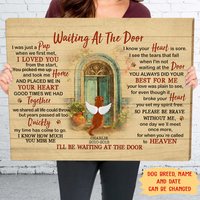 Waiting At The Door - Personalized Custom Canvas - Memorial Dog Gifts