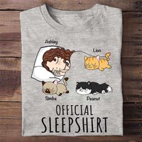 Sleep Shirt With Cats Personalized Custom Unisex T-shirt