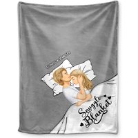 Couple Side View Snuggle Blanket Custom Gift For Couples Personalized Blanket