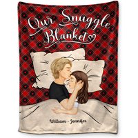 Side View Couple Our Snuggle Blanket Custom Gift For Couples Personalized Fleece Blanket