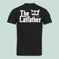 The Catfather Personalized Custom Cat Dad Back Personalized T-shirt