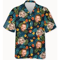 Custom Photo Face Hawaii Pattern, Beach Lover Personalized Hawaiian Shirt