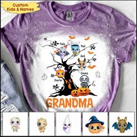 Halloween Tree Grandma Mom With Little Monster Kids Personalized 3d All Over Print T-shirt