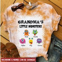 Grandma's Little Monsters Cute Monster Grandkids Halloween Gift Personalized 3d T-shirt