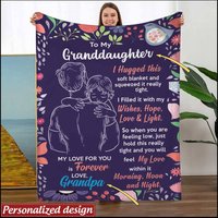 Christmas Gift For Granddaughter From Grandpa Personalized Fleece Blanket