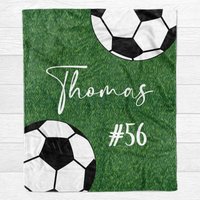 Soccer Personalized Custom Fleece Blanket