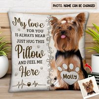 Custom Photo Hug This Pillow Then You Know I'm Here Memorial Personalized Pillow