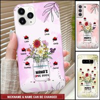 Personalized Grandma Mom Nana's Love Bugs Mother's Day Birthday Gift Phone Case