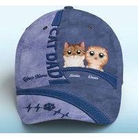 What Greater Gift Than The Love Of A Cat Blue - Cat Personalized Custom Hat, All Over Print Classic Cap
