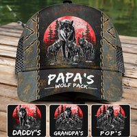 Grandpa's Wolf Pack - Personalized Grandpa Classic Baseball 3d Cap