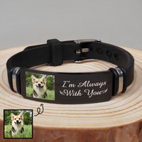Custom Photo I'm Always With You - Memorial Gift For Pet Lover - Personalized Bracelet