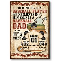 Baseball Dad Behind Every Baseball Player - Father Gift - Personalized Custom Poster