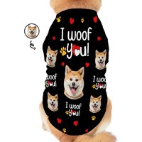 Custom Photo I Woof You - Gift For Dog Lovers - Personalized Pet Shirt