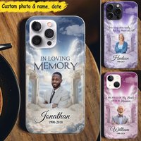 Memorial Upload Photo Heaven Gate Sky, In Loving Memory Personalized Phone Case