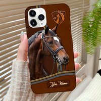 Love Horse Breeds Leather Texture Personalized Phone Case
