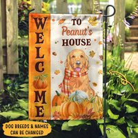 Welcome To The Dog House Fall Season, Personalized Garden Flags, Gifts For Dog Lovers