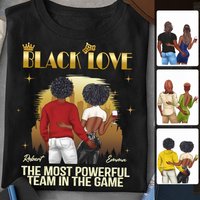 Black Love - Personalized Couple T-shirt