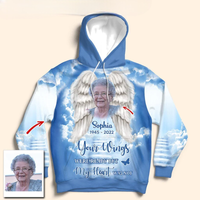 Memorial Upload Photo Wings, Your Wings Were Ready But My Heart Was Not Personalized 3d Hoodie