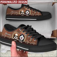 Personalized Low Top Sneakers For Dog Lovers