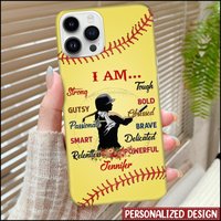 Personalized Love Softball Girl Phone Case