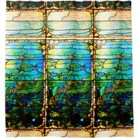 Stained Glass Tiffany Window Starfish Sea Customizable Text Shower Curtain